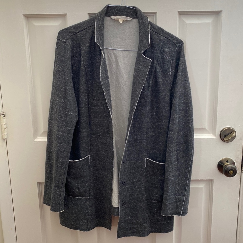 Eileen Fisher grey sweater/blazer super soft